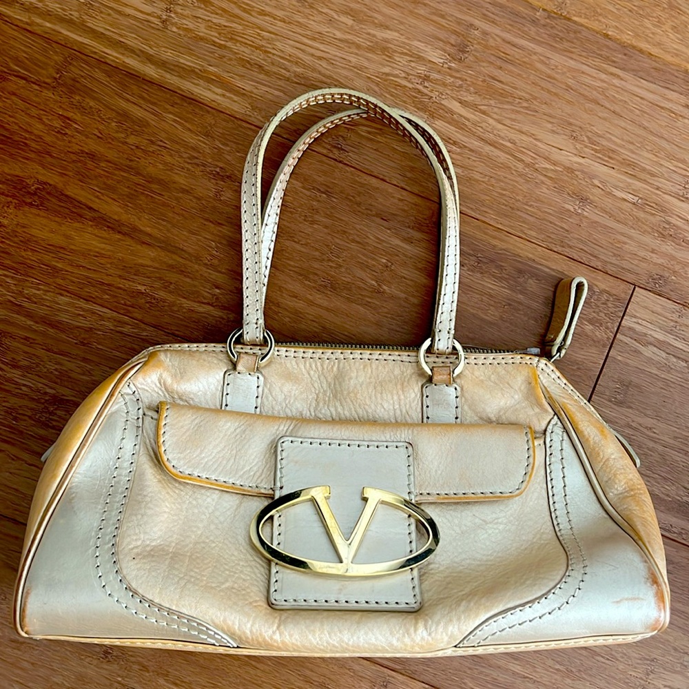 Authentic gold leather Valentino hand bag